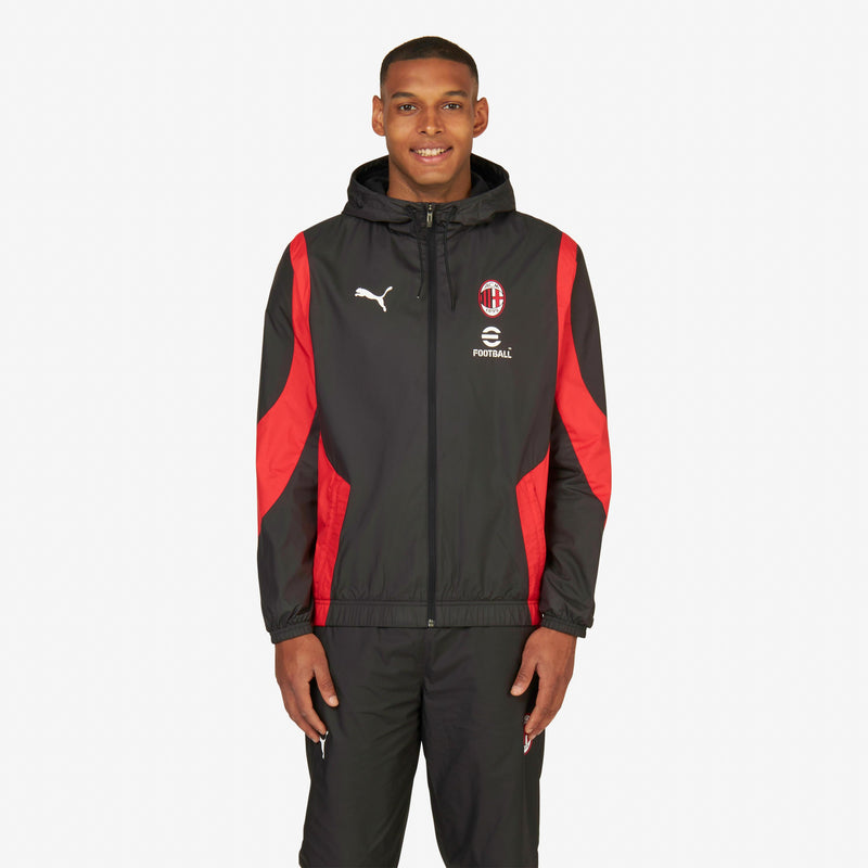 MILAN PREMATCH 2023/24 JACKET WITH ZIPPER AND HOOD | AC Milan Store