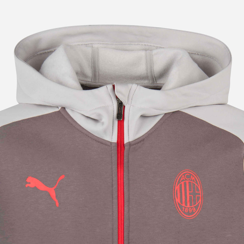 2023-2024 AC Milan Casuals Hooded Jacket (Red) [77230301] - Uksoccershop