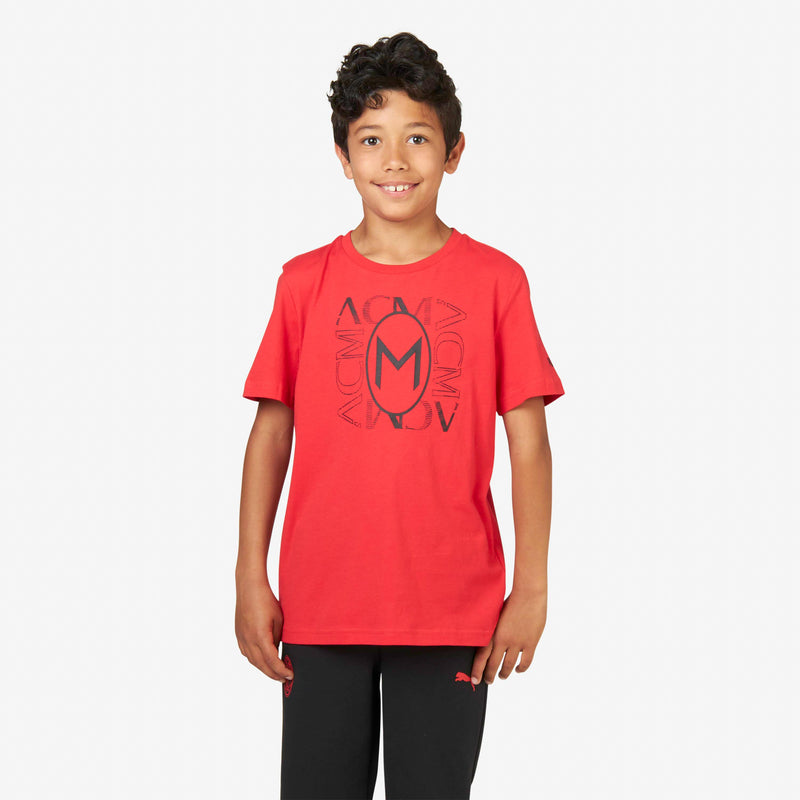 AC MILAN KIDS T-SHIRT WITH FRONT GRAPHIC FOOTBALL CORE