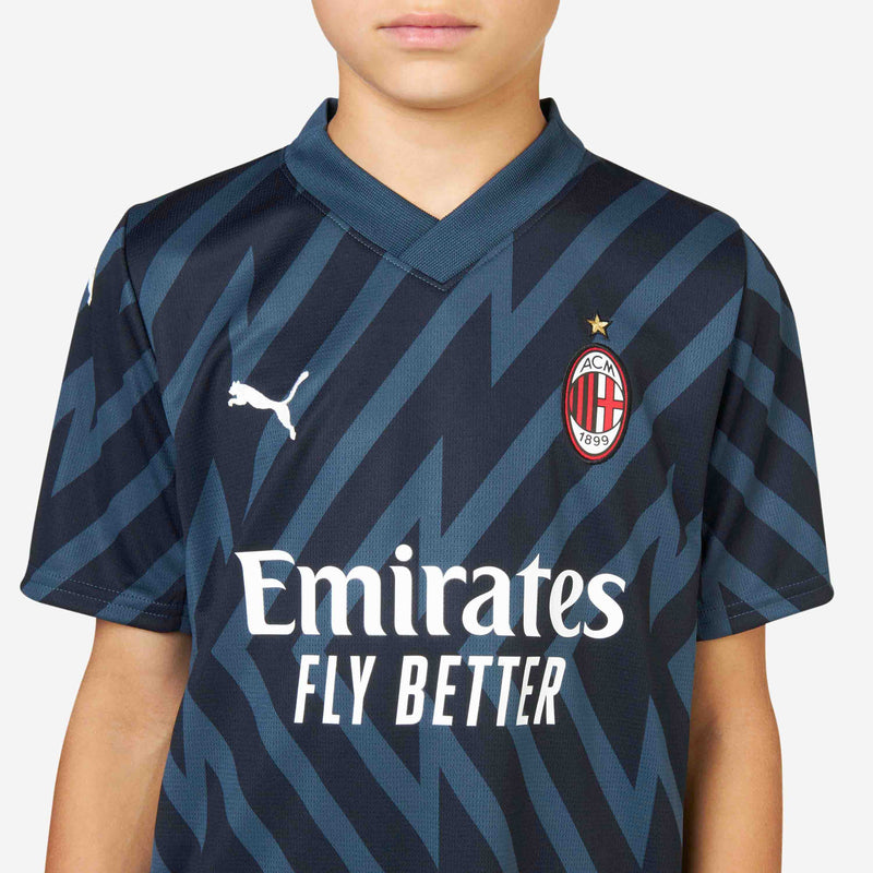 Inter Milan Blank Black Goalkeeper Kid Jersey