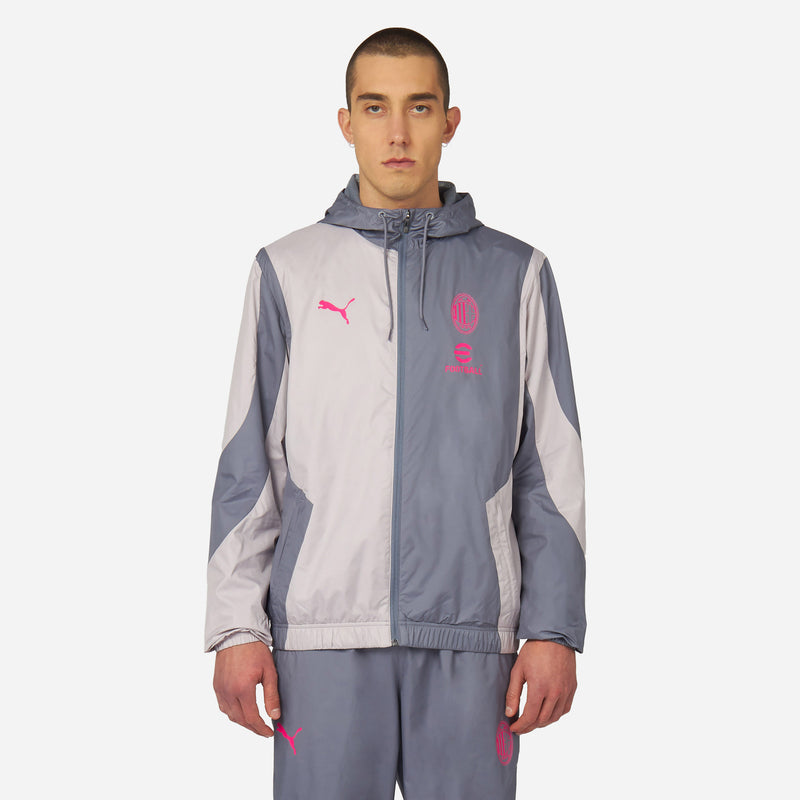 MILAN PREMATCH 2024 JACKET WITH ZIPPER AND HOOD