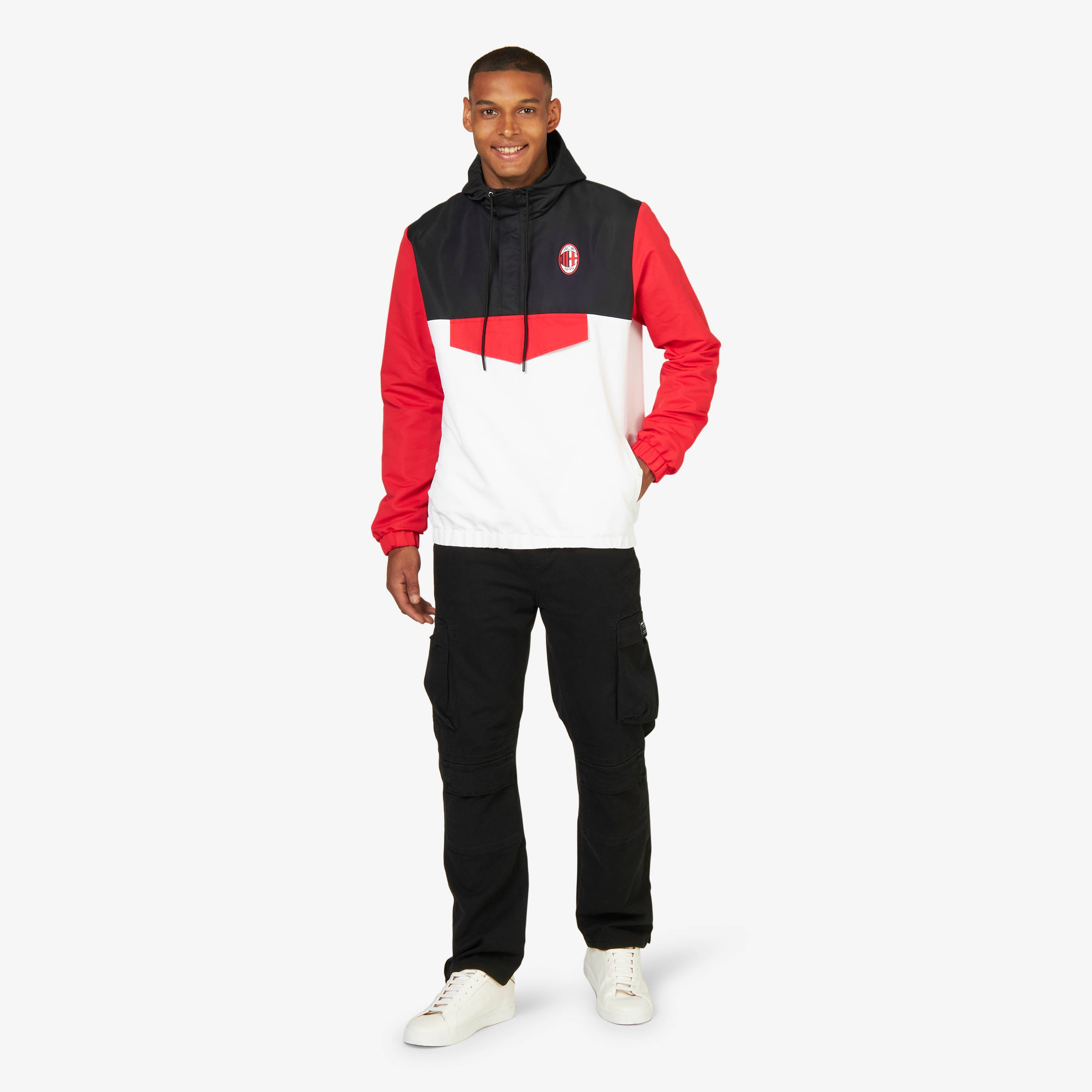 AC MILAN WINDBRAKER JACKET WITH HOOD