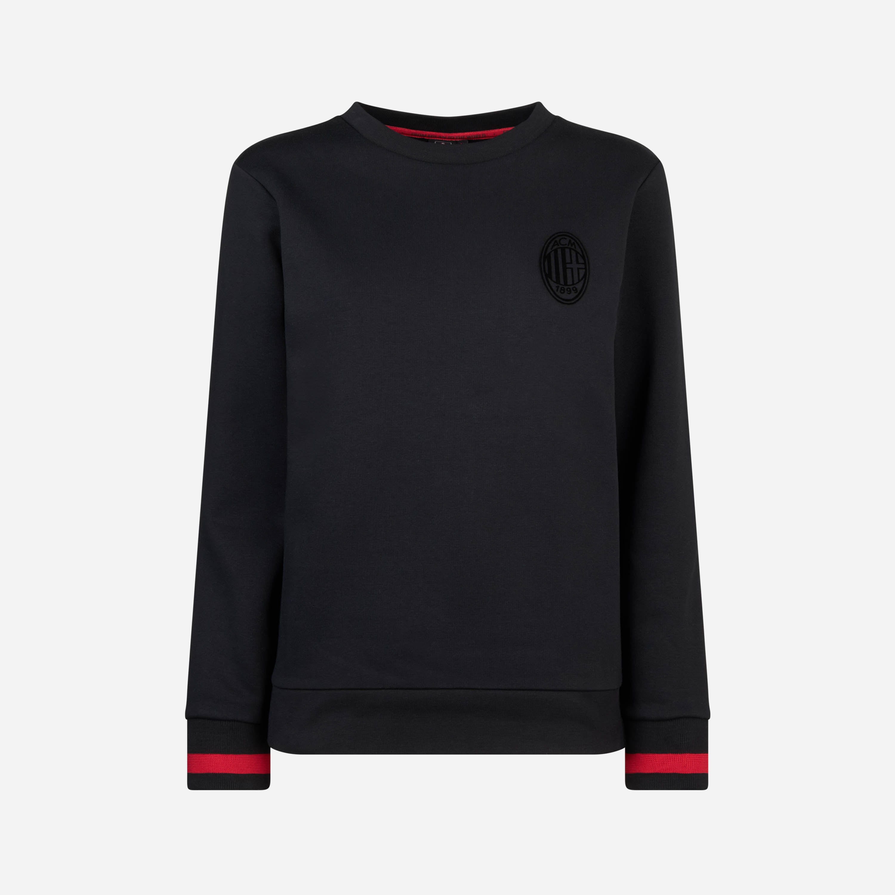 AC MILAN WOMENS CREW NECK HOODIE WITH VELVET DETAIL