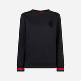 AC MILAN WOMENS CREW NECK HOODIE WITH VELVET DETAIL