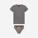 AC MILAN KIDS GREY T-SHIRT AND SLIP SET