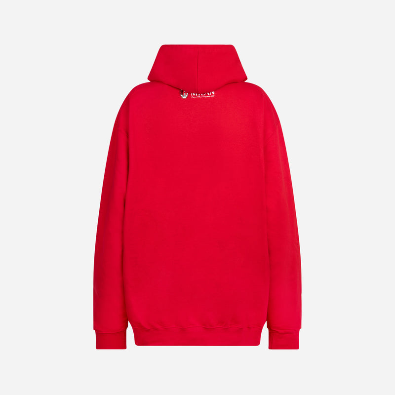AC MILAN RED HOODIE COLLEGE COLLECTION X FONDAZIONE MILAN
