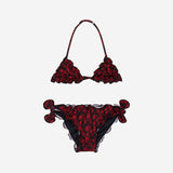 MC2 SAINT X AC MILAN BARTH GIRLS’ BIKINI WITH RED&BLACK PATTERN