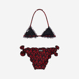 MC2 SAINT X AC MILAN BARTH GIRLS’ BIKINI WITH RED&BLACK PATTERN