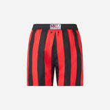 MC2 SAINT BARTH X AC MILAN SWIM SHORTS WITH RED&BLACK STRIPES