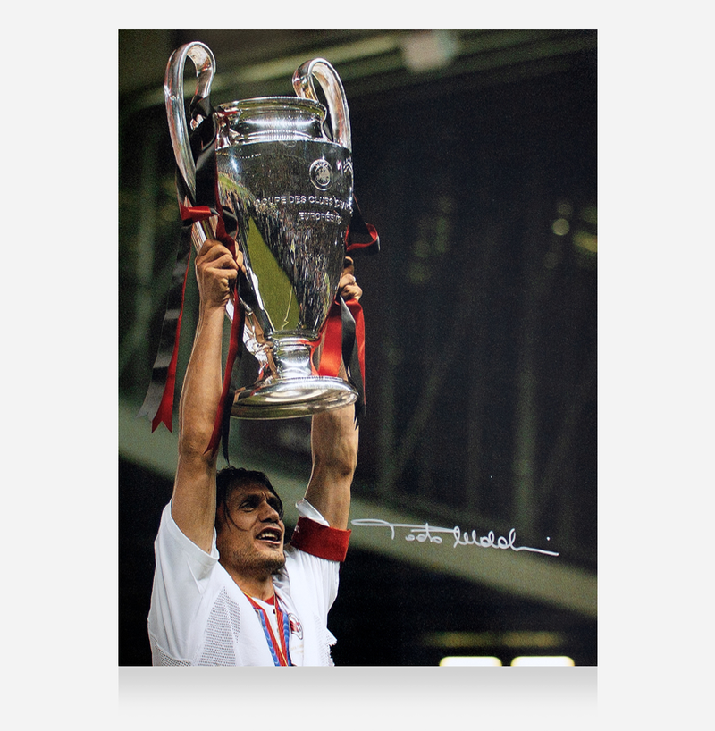 Maldini Official AC Milan Picture Signed and Framed UCL