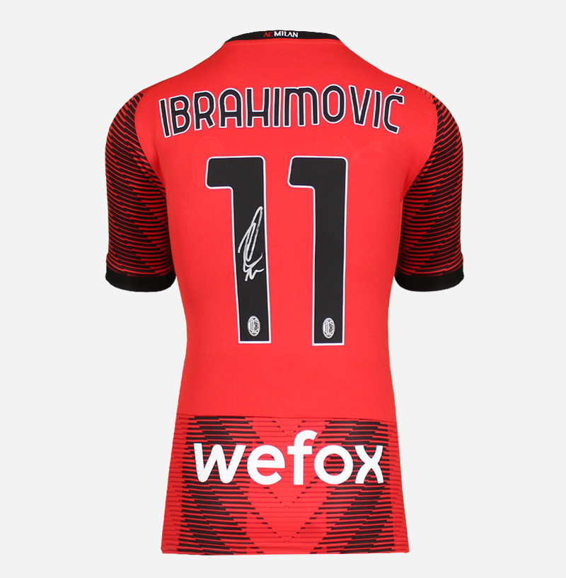 Ibrahimovic AC Milan Back Signed and Framed Home Shirt 2023