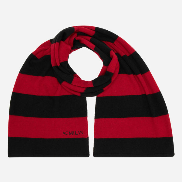 AC MILAN STRIPED SCARF IN MIXED CASHMERE