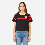 MILAN WOMEN’S’ T-SHIRT WITH AC MILAN ESCUTCHEON AND STRIPES