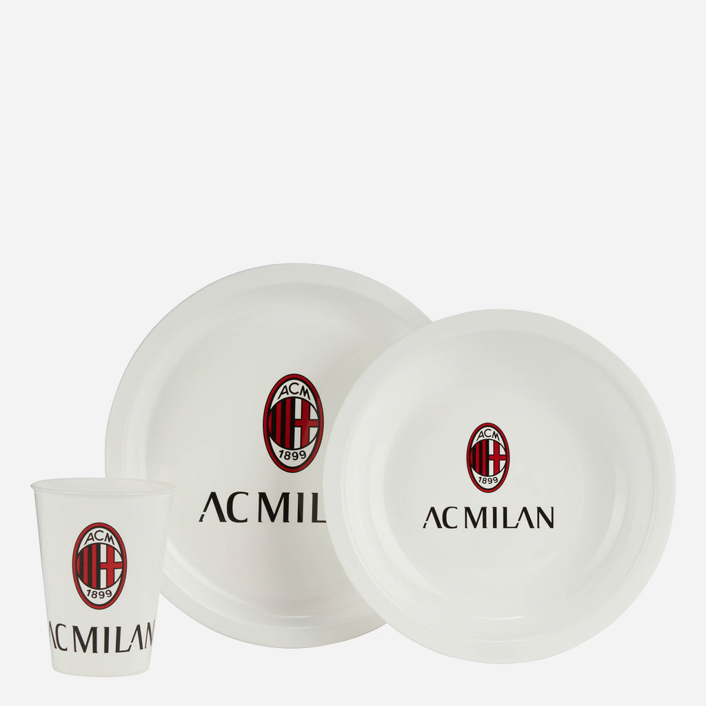 SET OF MILAN PLATES AND CUP WITH LOGO