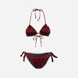 MC2 SAINT BARTH X AC MILAN BIKINI WITH RED&BLACK PATTERN