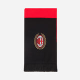 AC MILAN SCARF WITH LOGO AND THICK STRIPES