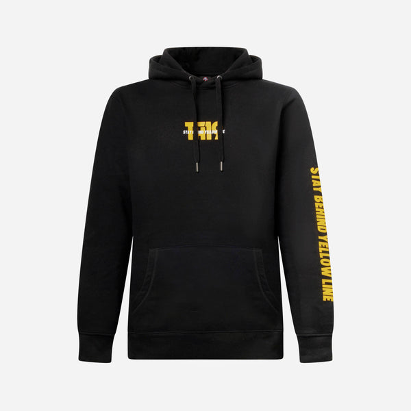 Black hoodie with yellow lining hotsell