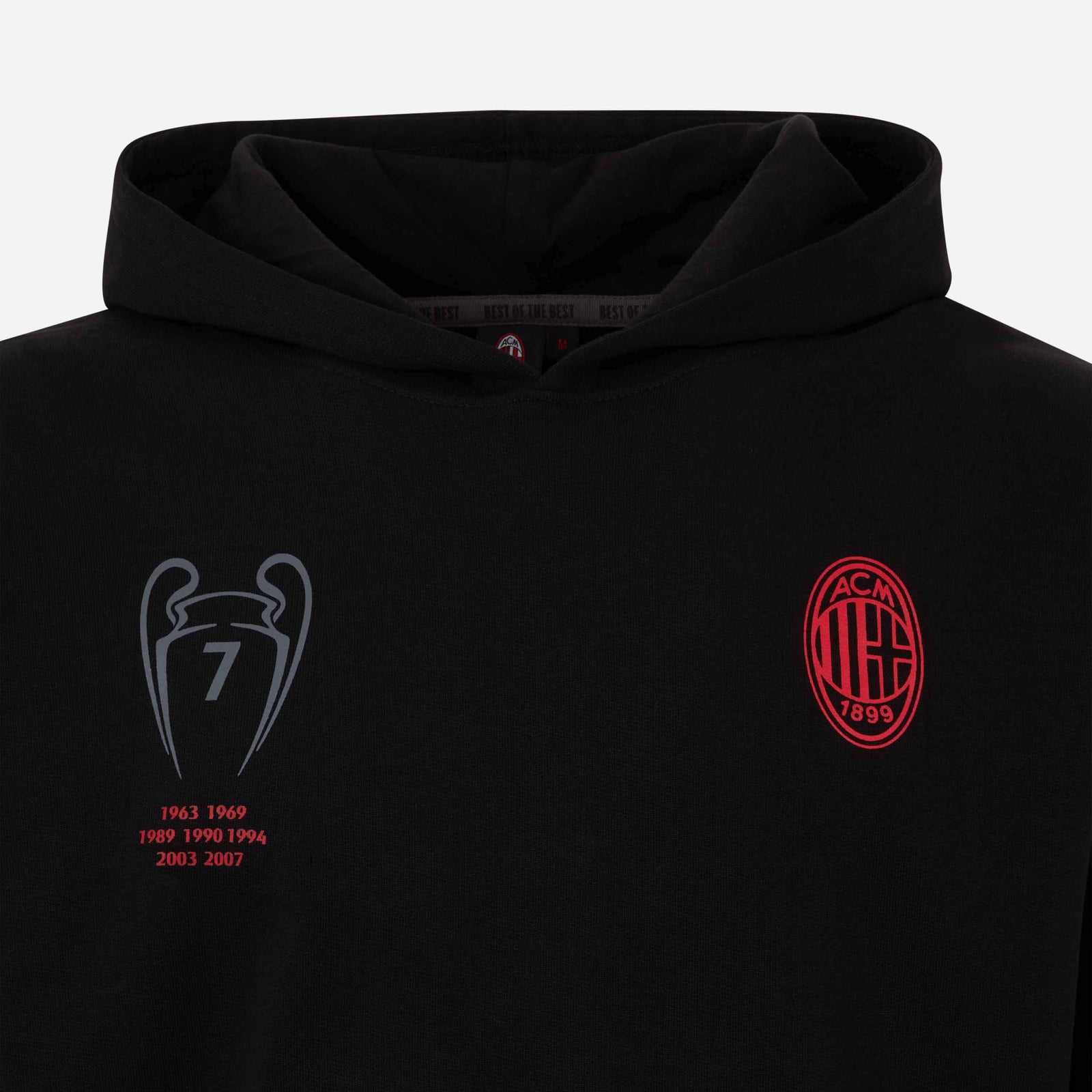 FELPA CON CAPPUCCIO MILAN CON STAMPA CHAMPIONS AC Milan Store